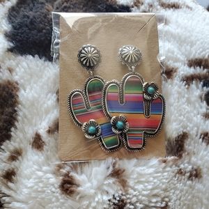 Serape cactus earrings fb- J Three Boutique